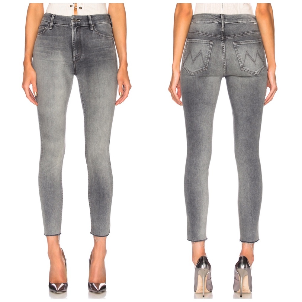MOTHER Gray Ankle & Cropped Jeans